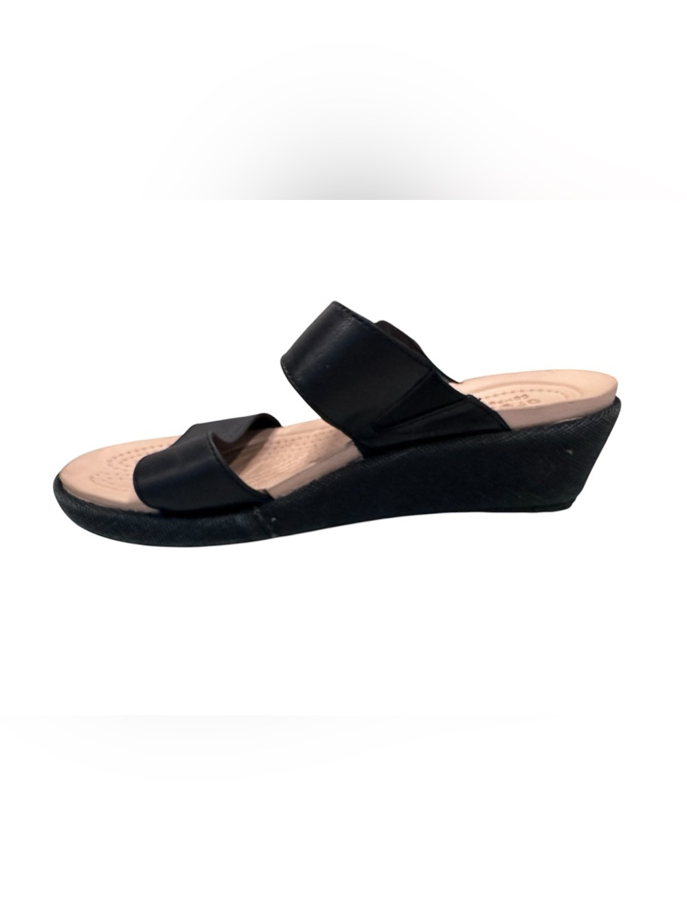 Women’s CROCS Dual Comfort Wedge Sandals Espadrilles Shoes Black Size 7 - Picture 6 of 9